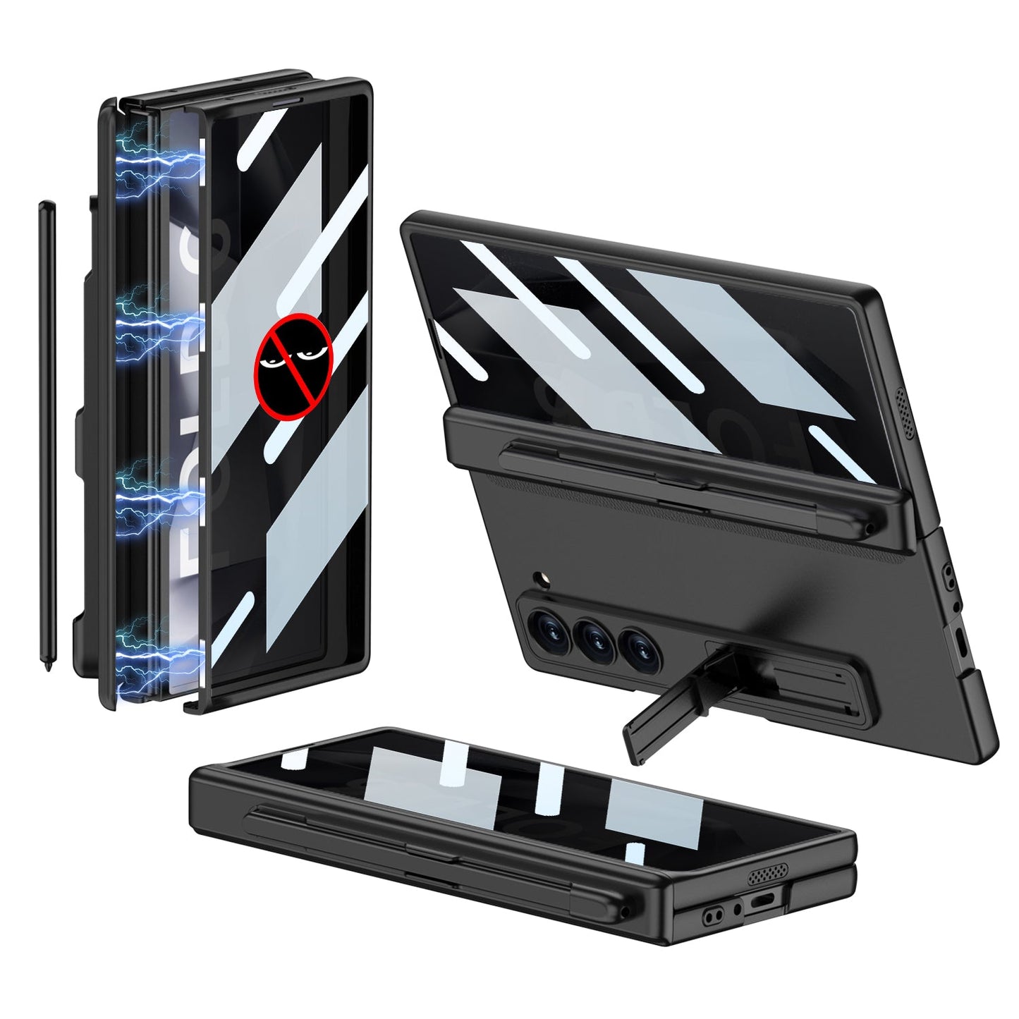 FoldShield™ 360° Privacy Armor Case with Magnetic S-Pen Hinge Guard and Discreet Kickstand