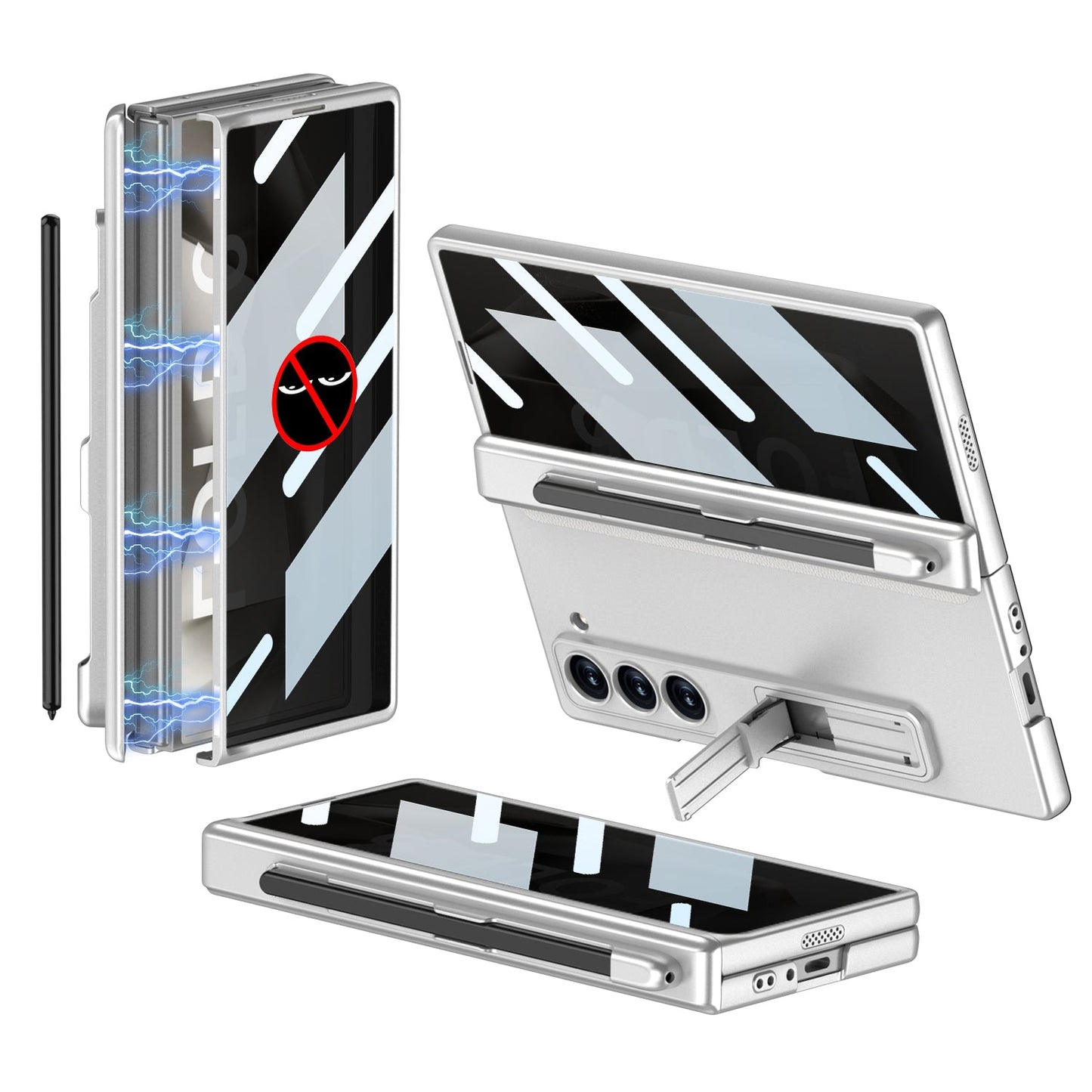 FoldShield™ 360° Privacy Armor Case with Magnetic S-Pen Hinge Guard and Discreet Kickstand
