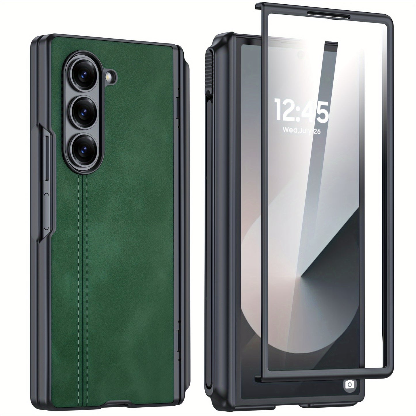 LeatherShield for Z Fold 7 and 6 – Matte Faux Leather S Pen Case