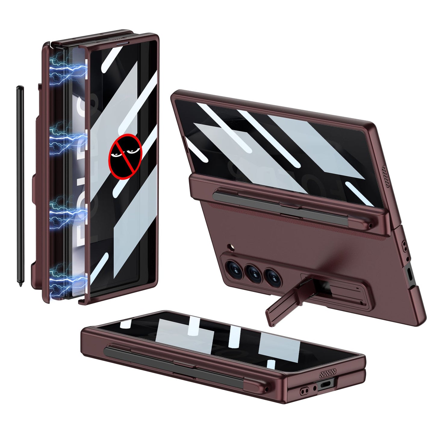 FoldShield™ 360° Privacy Armor Case with Magnetic S-Pen Hinge Guard and Discreet Kickstand