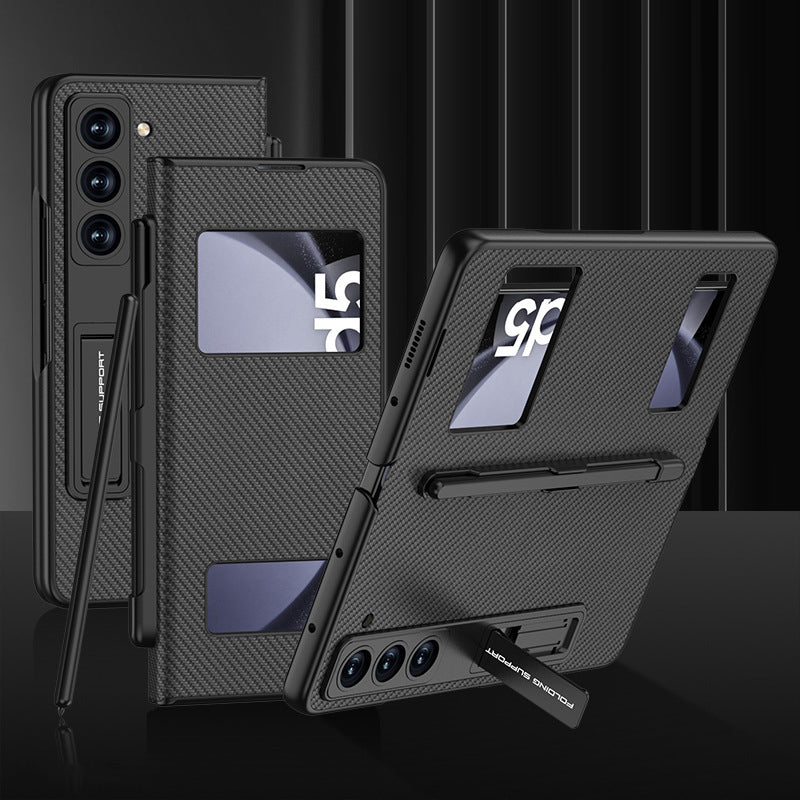 All-in-One Luxury Z Fold Leather Case: Stylus, Stand & Hinge