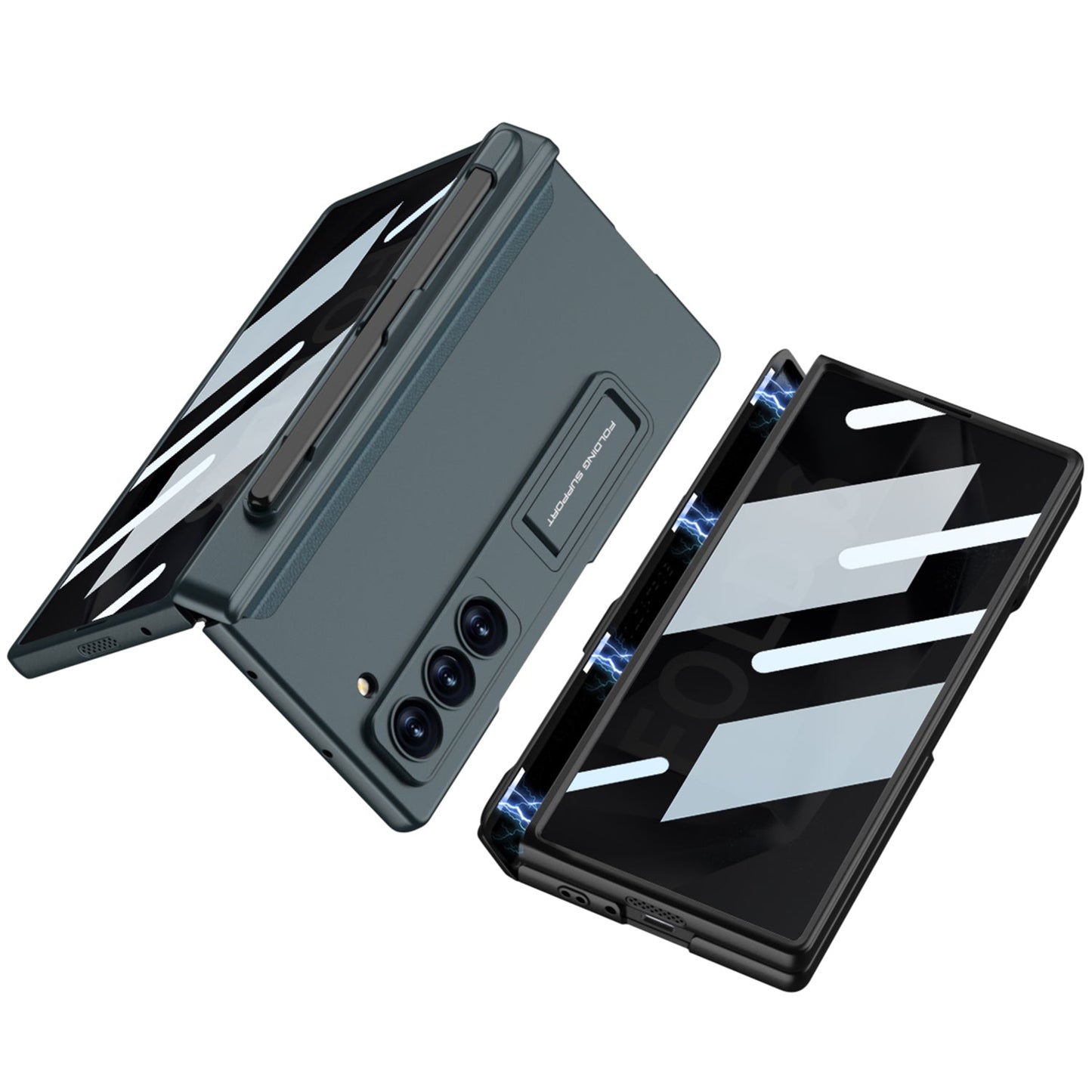 FoldShield™ 360° Privacy Armor Case with Magnetic S-Pen Hinge Guard and Discreet Kickstand