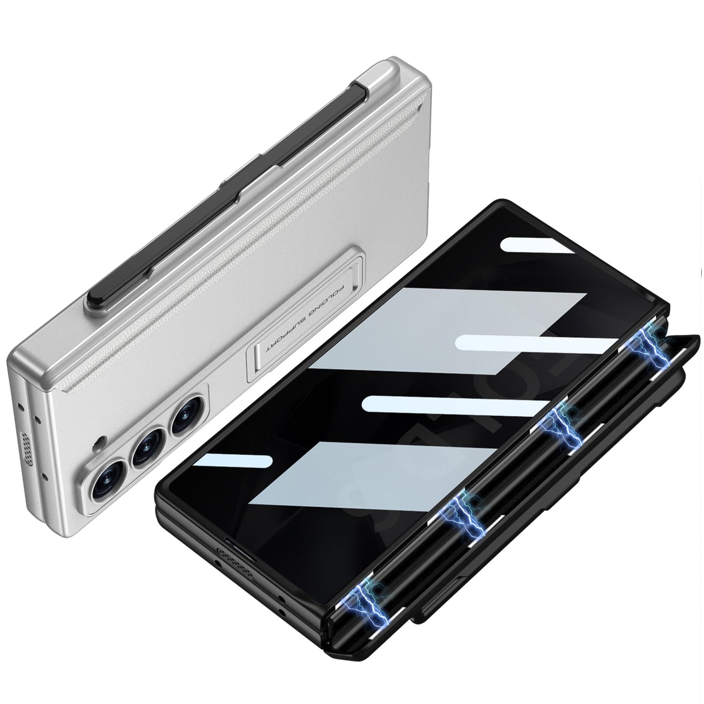 FoldShield™ 360° Privacy Armor Case with Magnetic S-Pen Hinge Guard and Discreet Kickstand