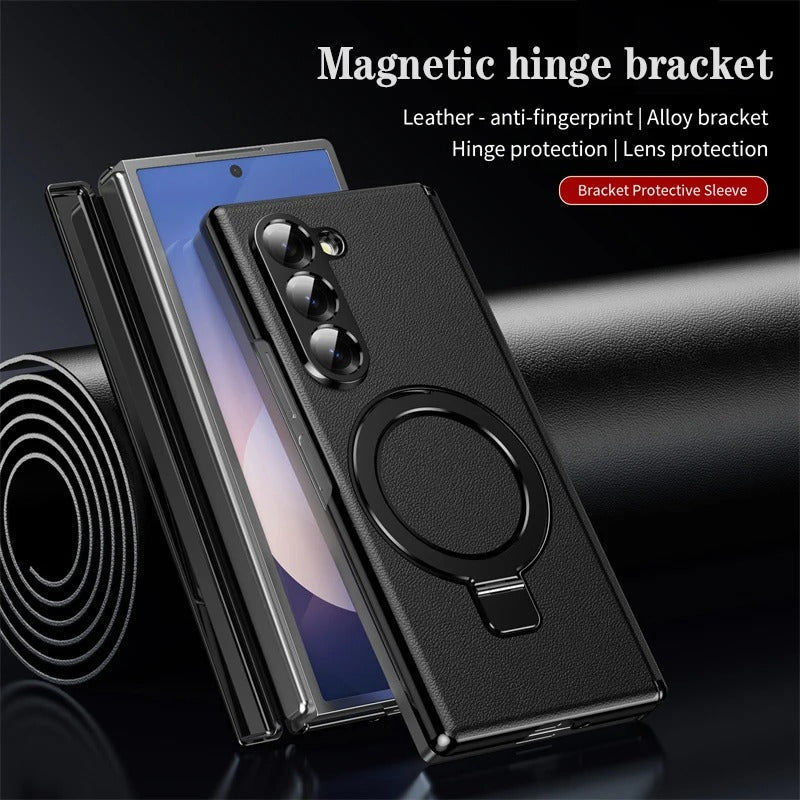 LuxMag Fold – Leather MagSafe Case with Hinge & Screen Protection
