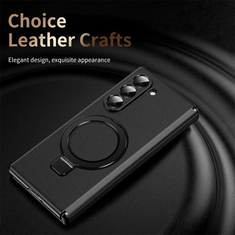 LuxMag Fold – Leather MagSafe Case with Hinge & Screen Protection