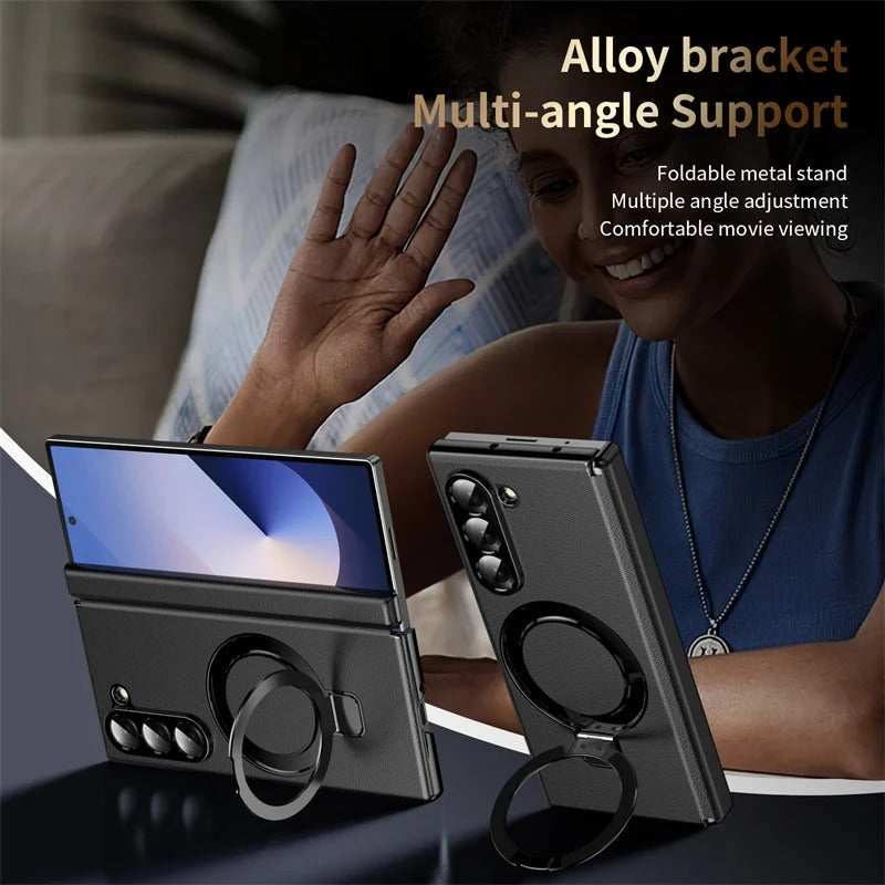 LuxMag Fold – Leather MagSafe Case with Hinge & Screen Protection