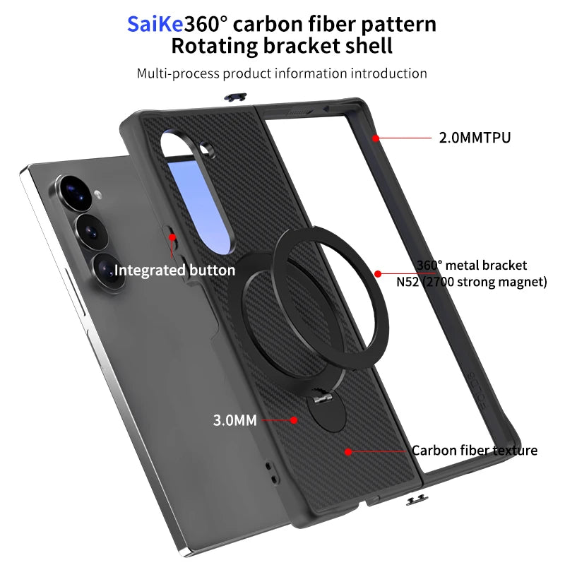 CarbonSpin Fold – 360° Magnetic Stand Armor