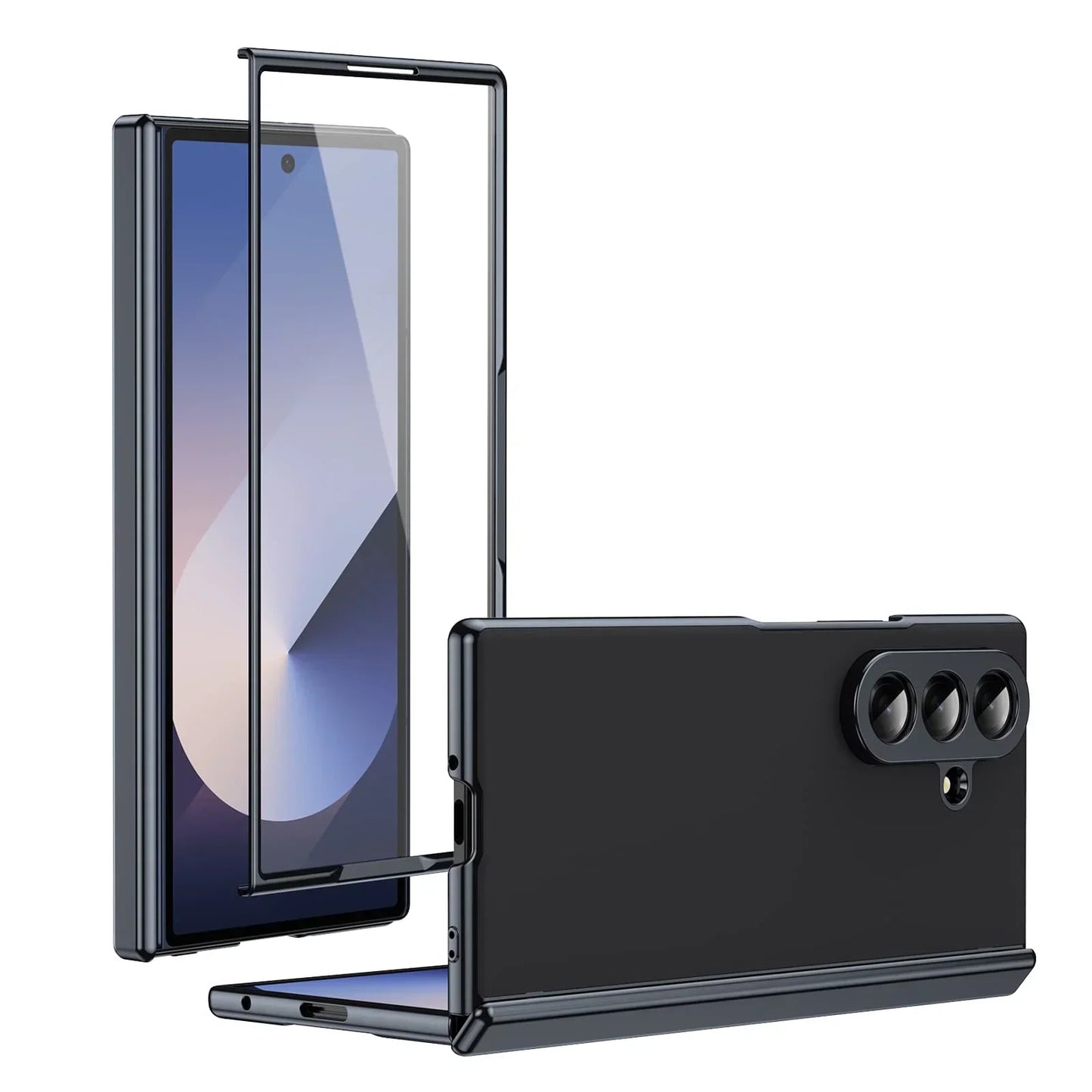 GoldEdge Fold – Matte Leather Z Fold Case with Hinge & Screen Protection