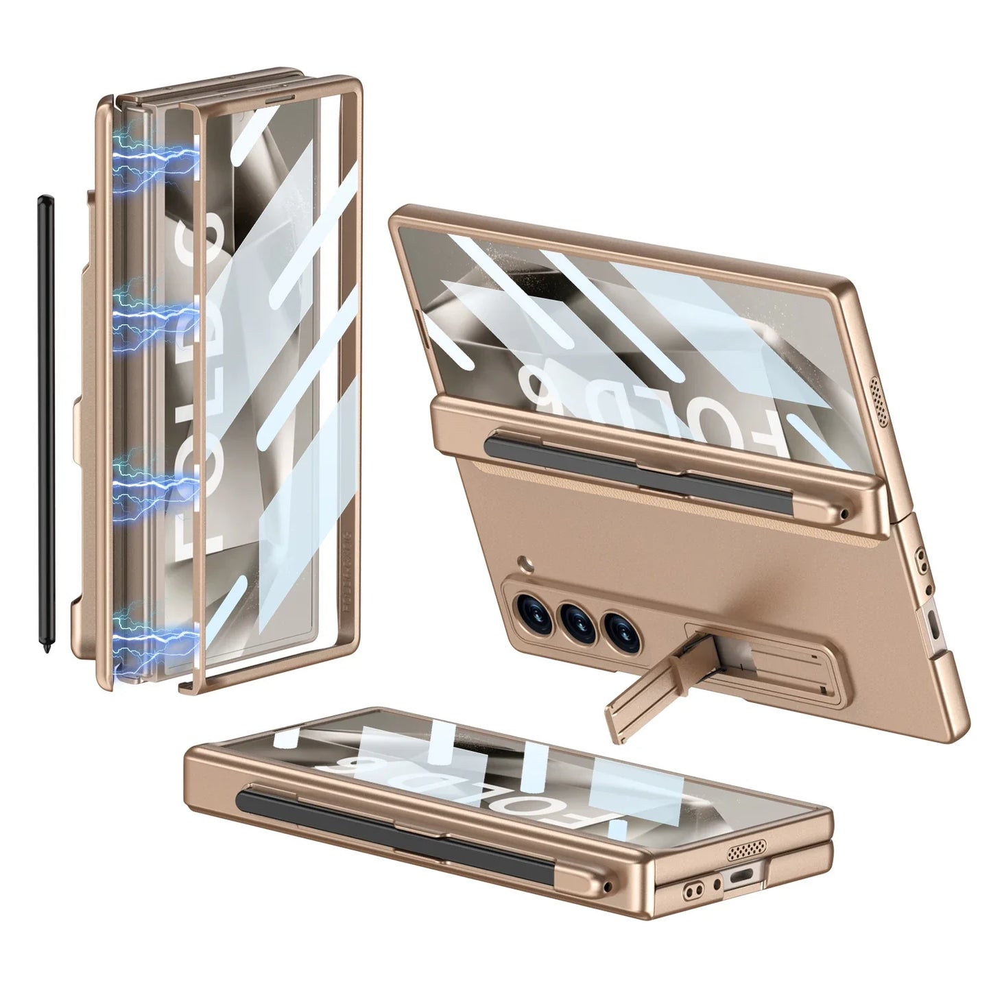Z Fold 6 360° Hinge Case with Screen Film, Pen Slot & Kickstand 2.0