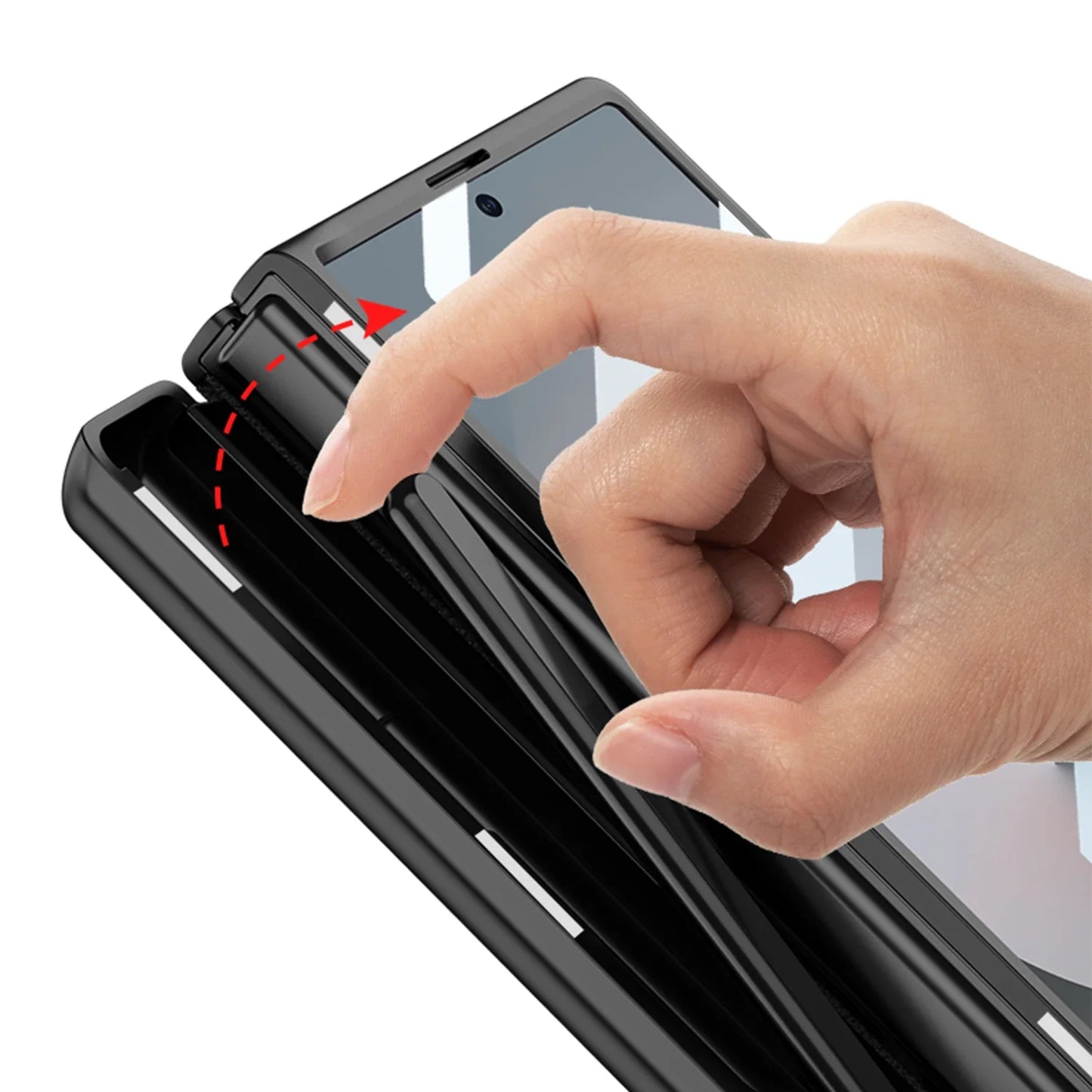 LeatherShield Hinge Z Fold 6, 5 - Pen Holder & Slim Design Case