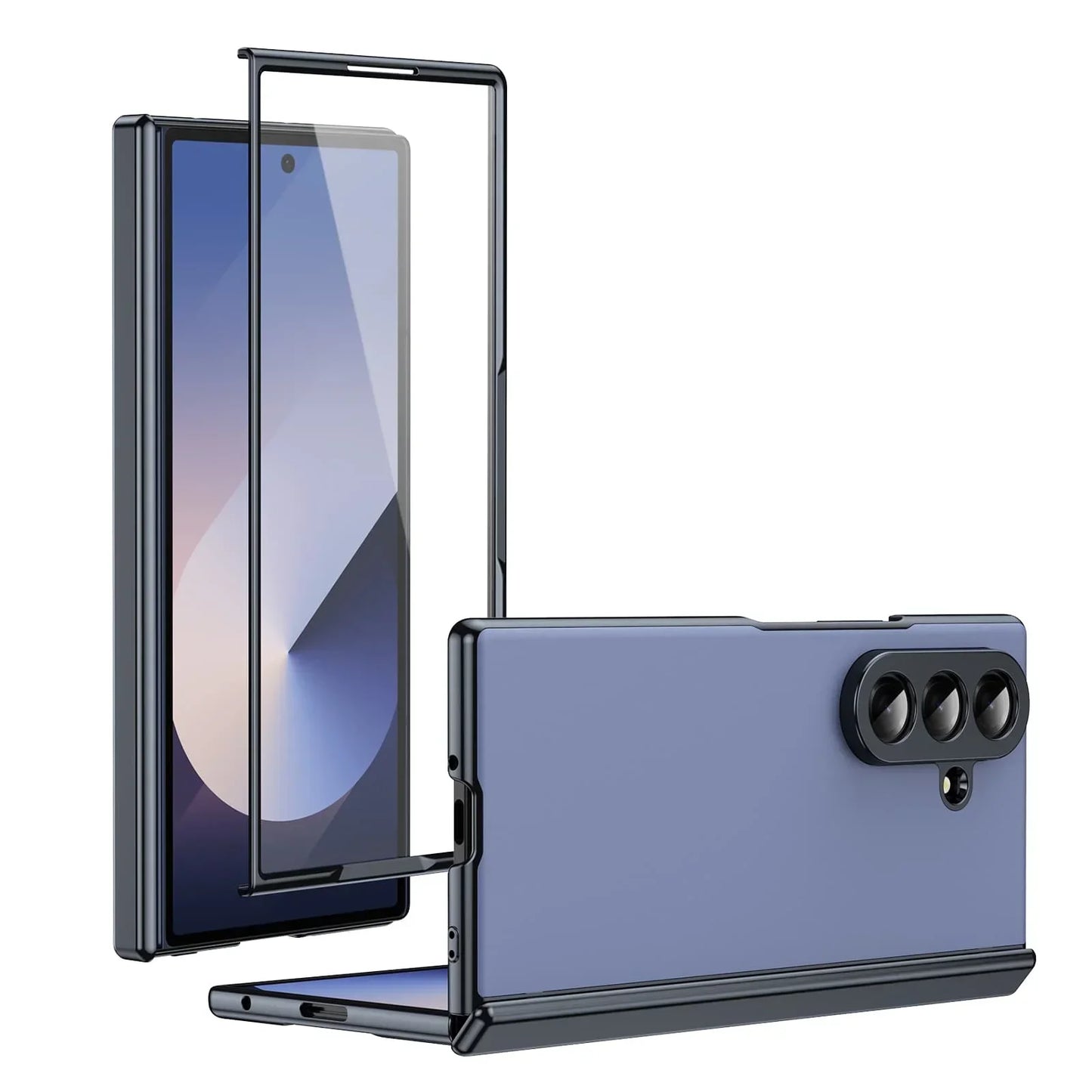 GoldEdge Fold – Matte Leather Z Fold Case with Hinge & Screen Protection