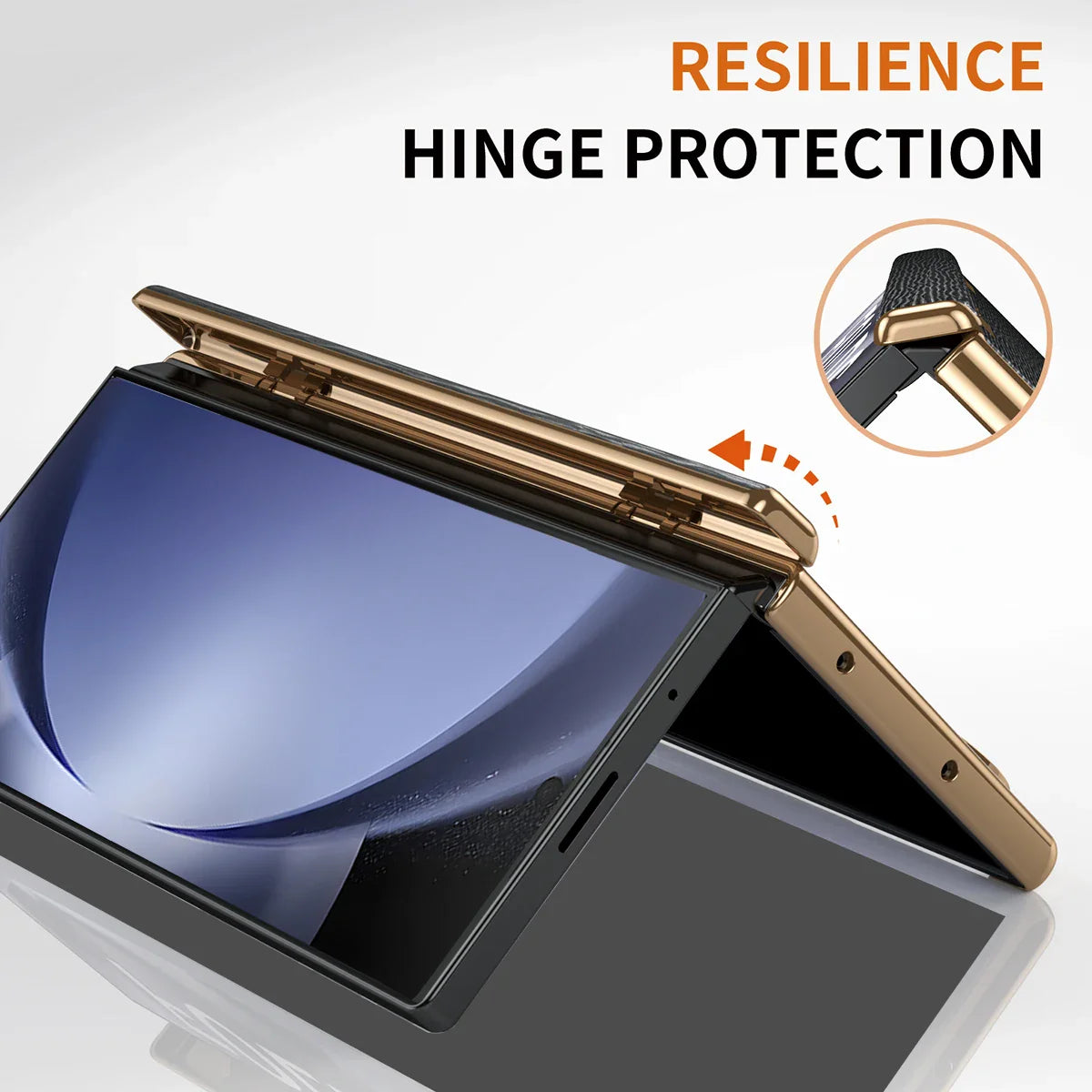 Z Fold Series Slim Leather Case with Hinge, Wrist Strap & Kickstand