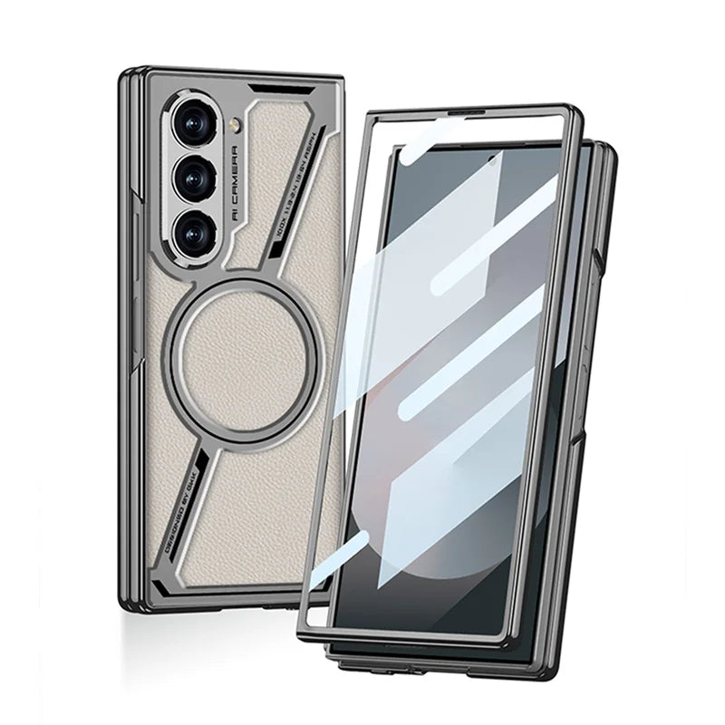 Slim Z-Style Magnetic Leather Case with Screen protector - Shockproof