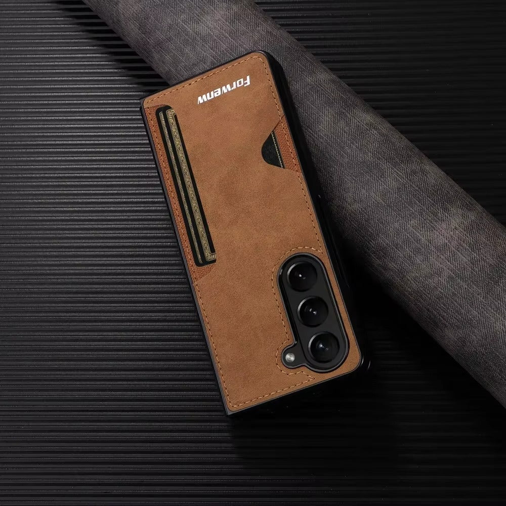 SlimVault Fold – Luxury Leather Card Holder Case for Z Fold Series