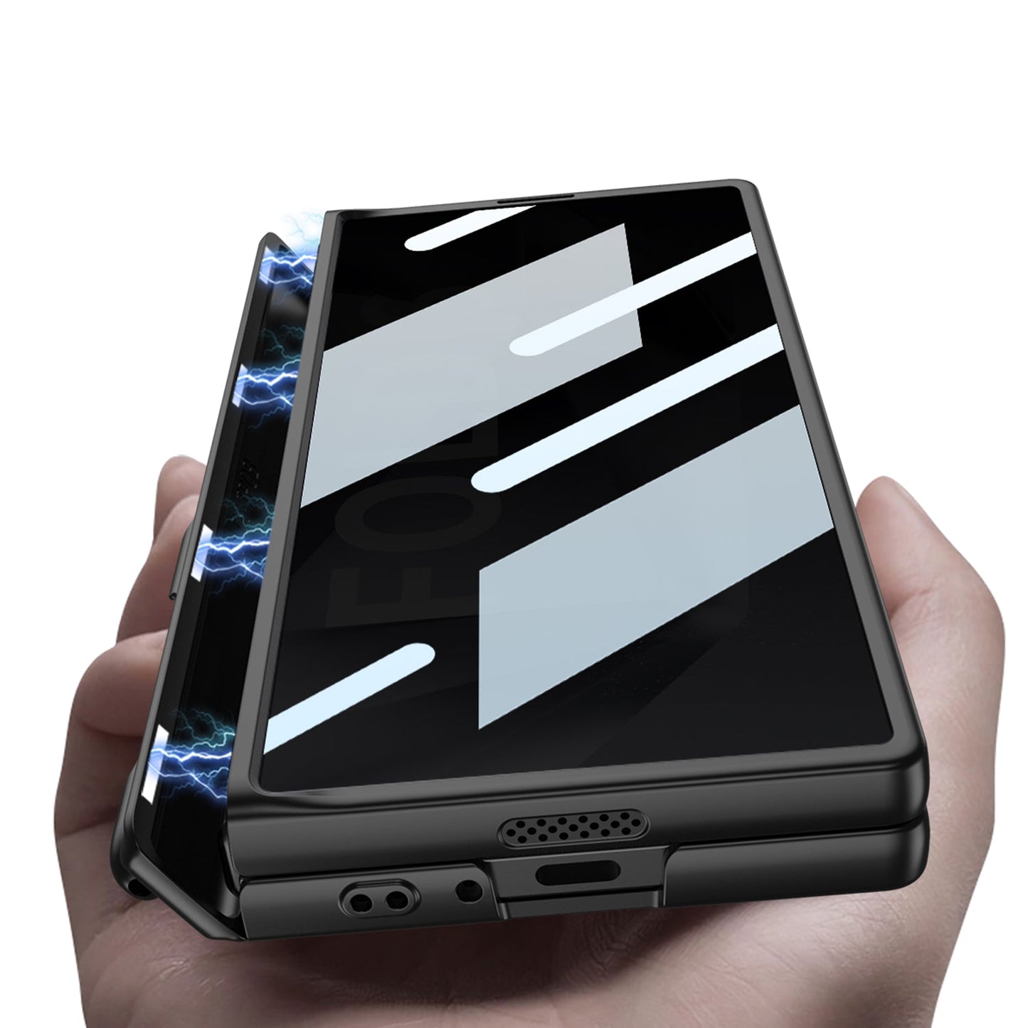 FoldShield™ 360° Privacy Armor Case with Magnetic S-Pen Hinge Guard and Discreet Kickstand