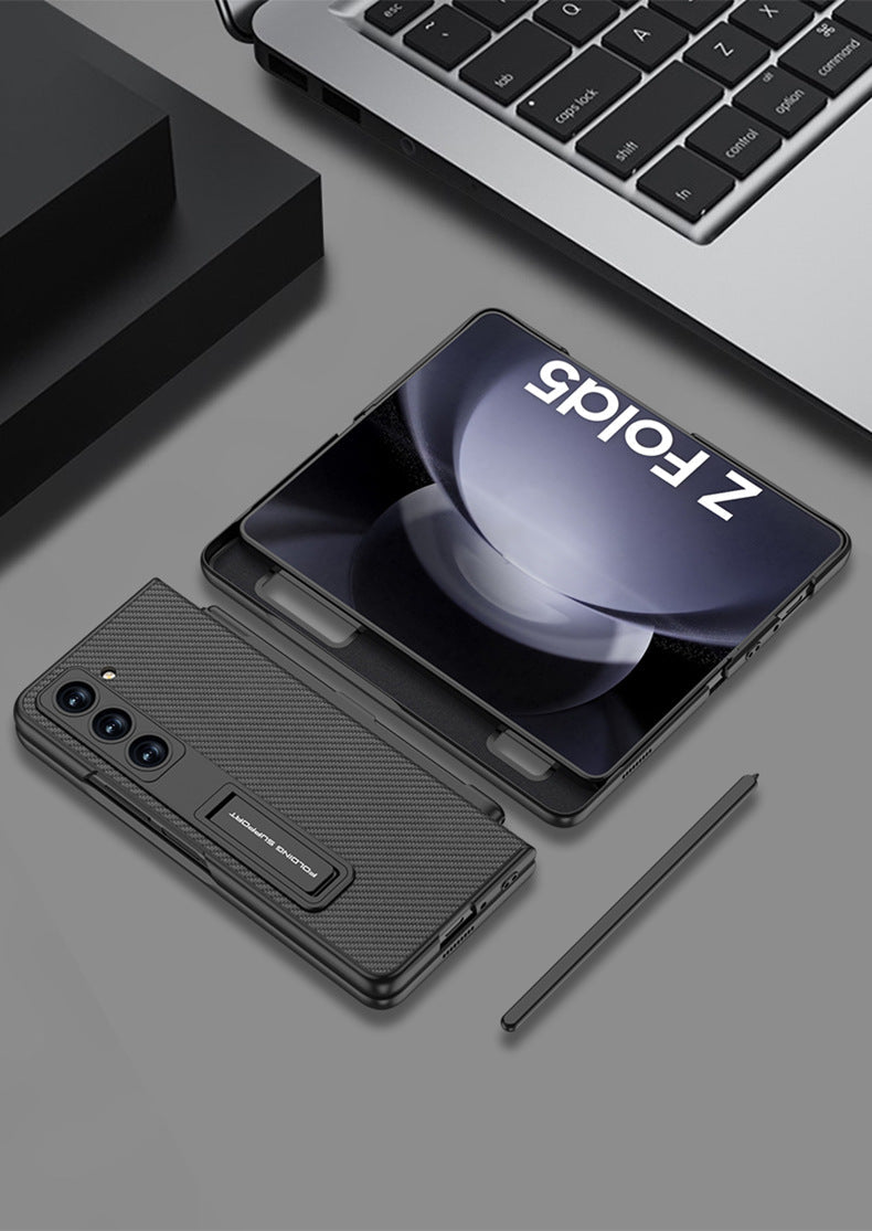 All-in-One Luxury Z Fold Leather Case: Stylus, Stand & Hinge