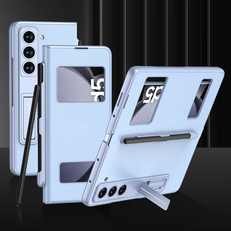All-in-One Luxury Z Fold Leather Case: Stylus, Stand & Hinge