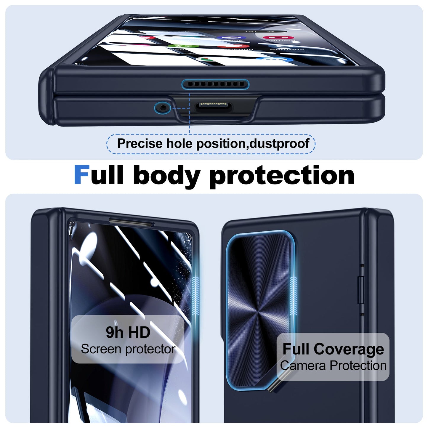 Hinge Slim Pen Slot Case, Screen Film, Kickstand, Camera Cover for Z Fold 6