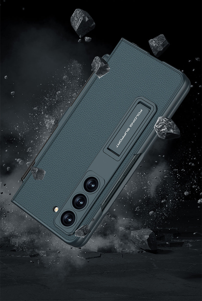 All-in-One Luxury Z Fold Leather Case: Stylus, Stand & Hinge