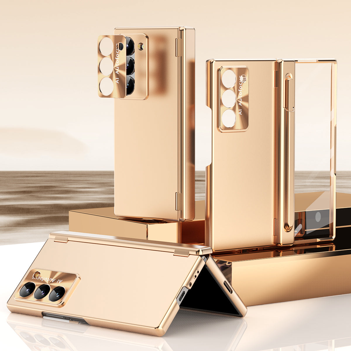Z Fold 6 Hinge Metal Camera Protection Case with Touch Pen