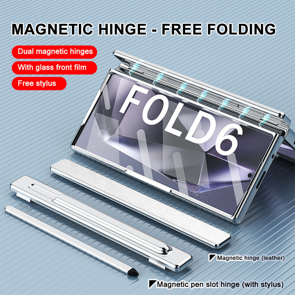 Leather Hinge S Pen Slot Kick stand Case - Z Fold Series