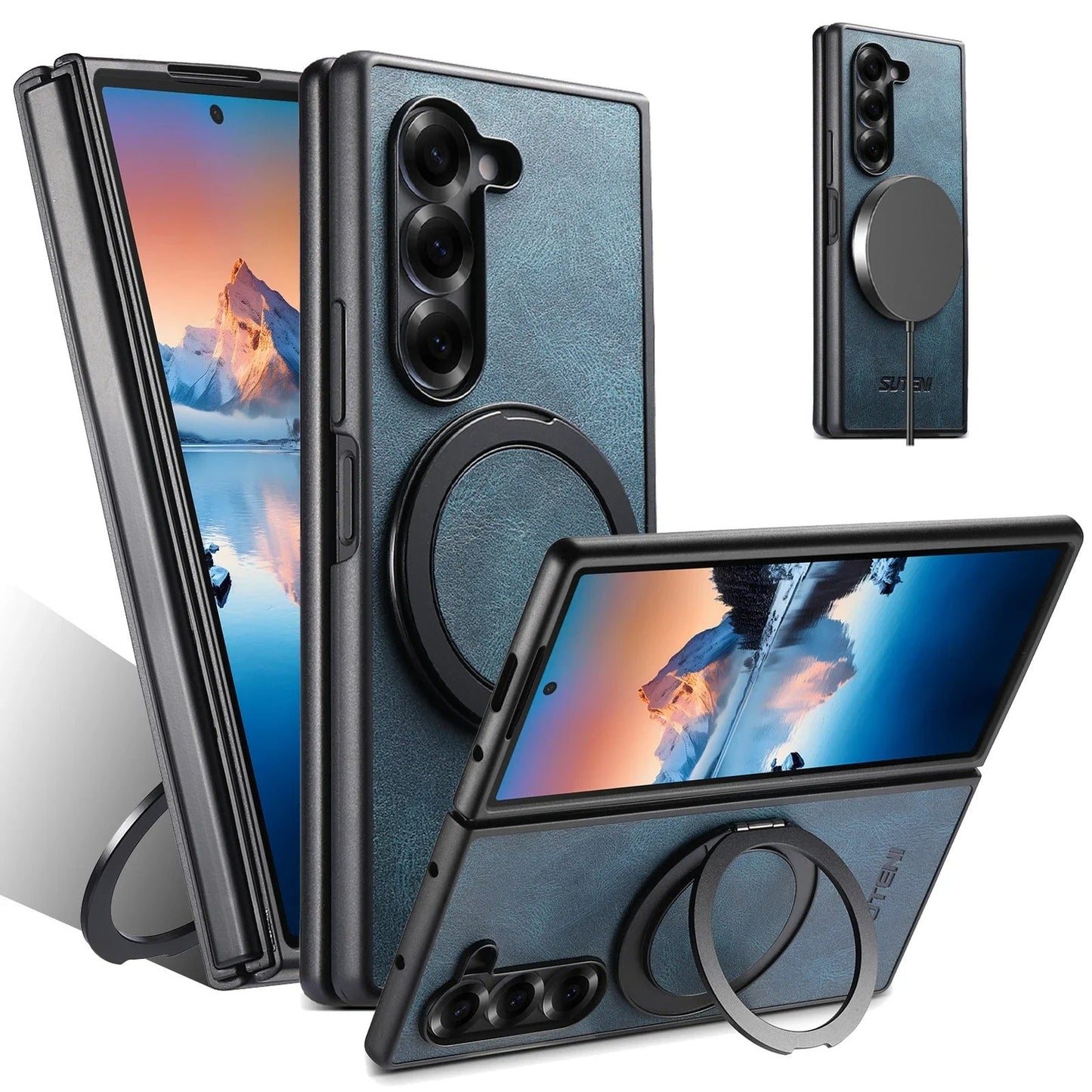 LuxTurn Fold – Vintage Leather 360° Rotating Stand Case