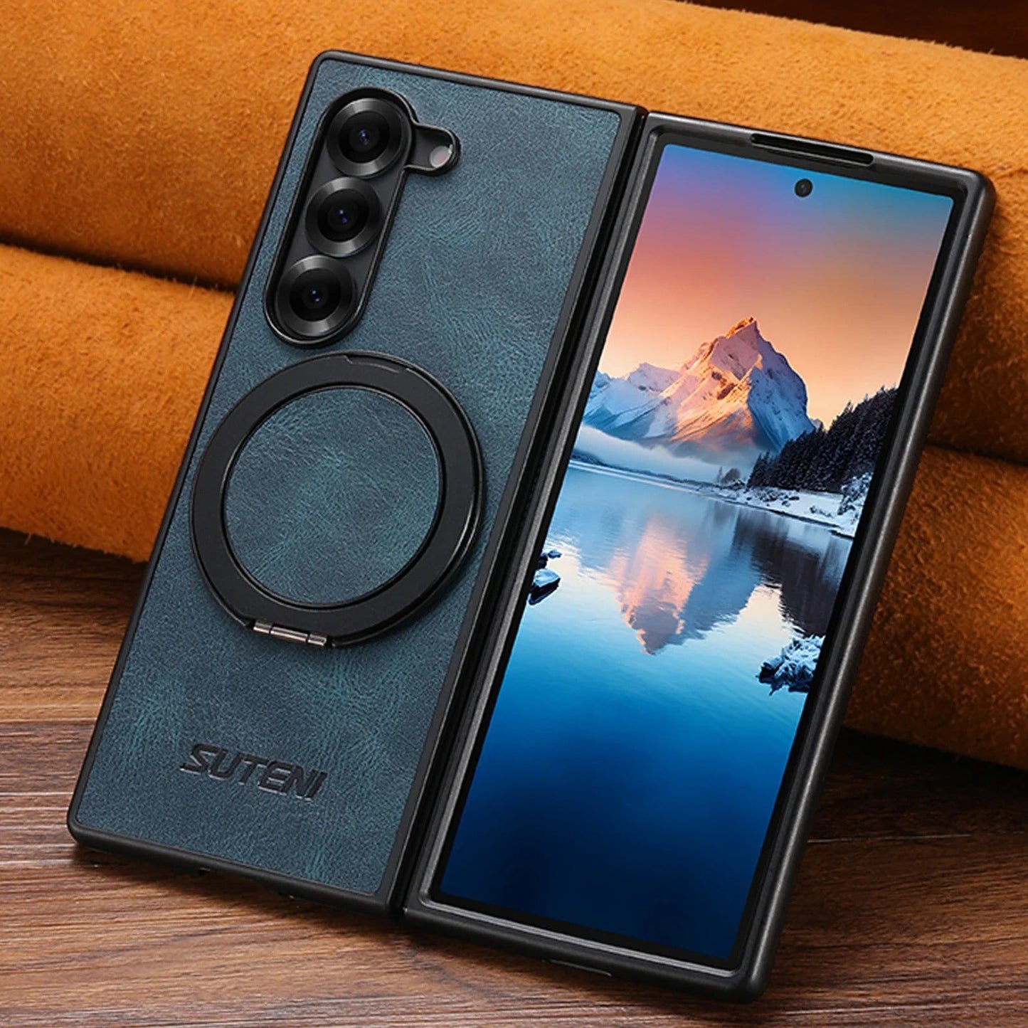 LuxTurn Fold – Vintage Leather 360° Rotating Stand Case