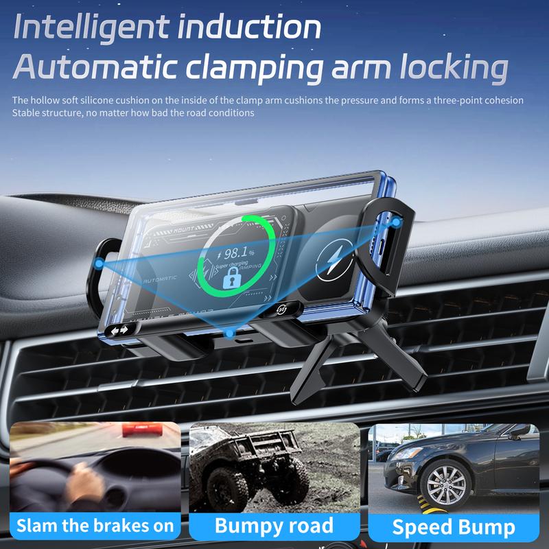 RoadCharge™ 15 W 360° Pivot Car Mount & Fast Wireless Charger