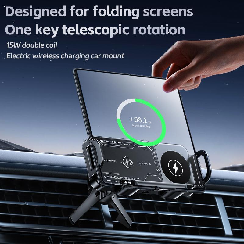 RoadCharge™ 15 W 360° Pivot Car Mount & Fast Wireless Charger