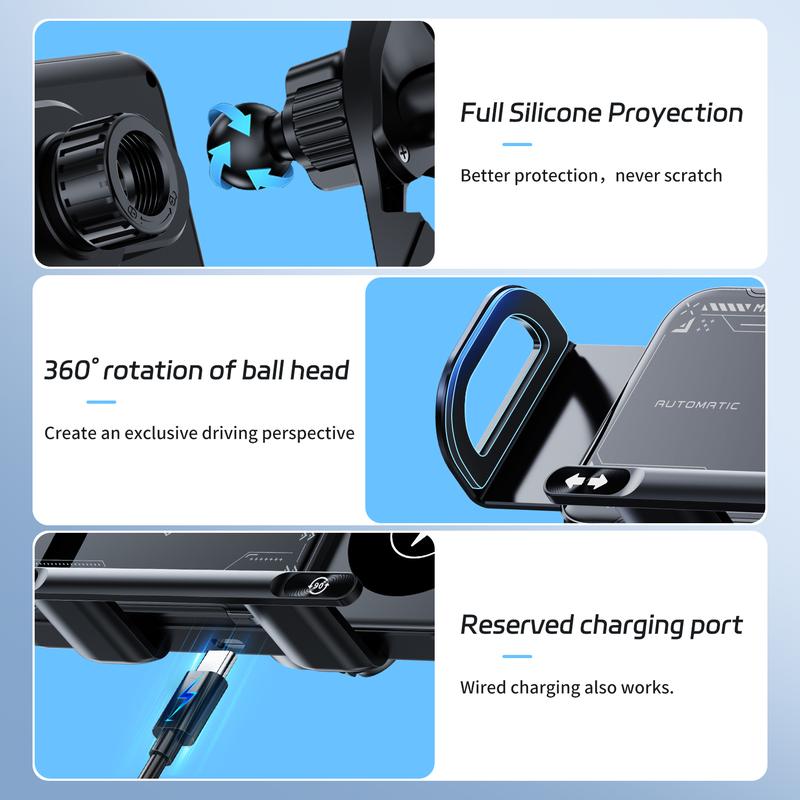 RoadCharge™ 15 W 360° Pivot Car Mount & Fast Wireless Charger
