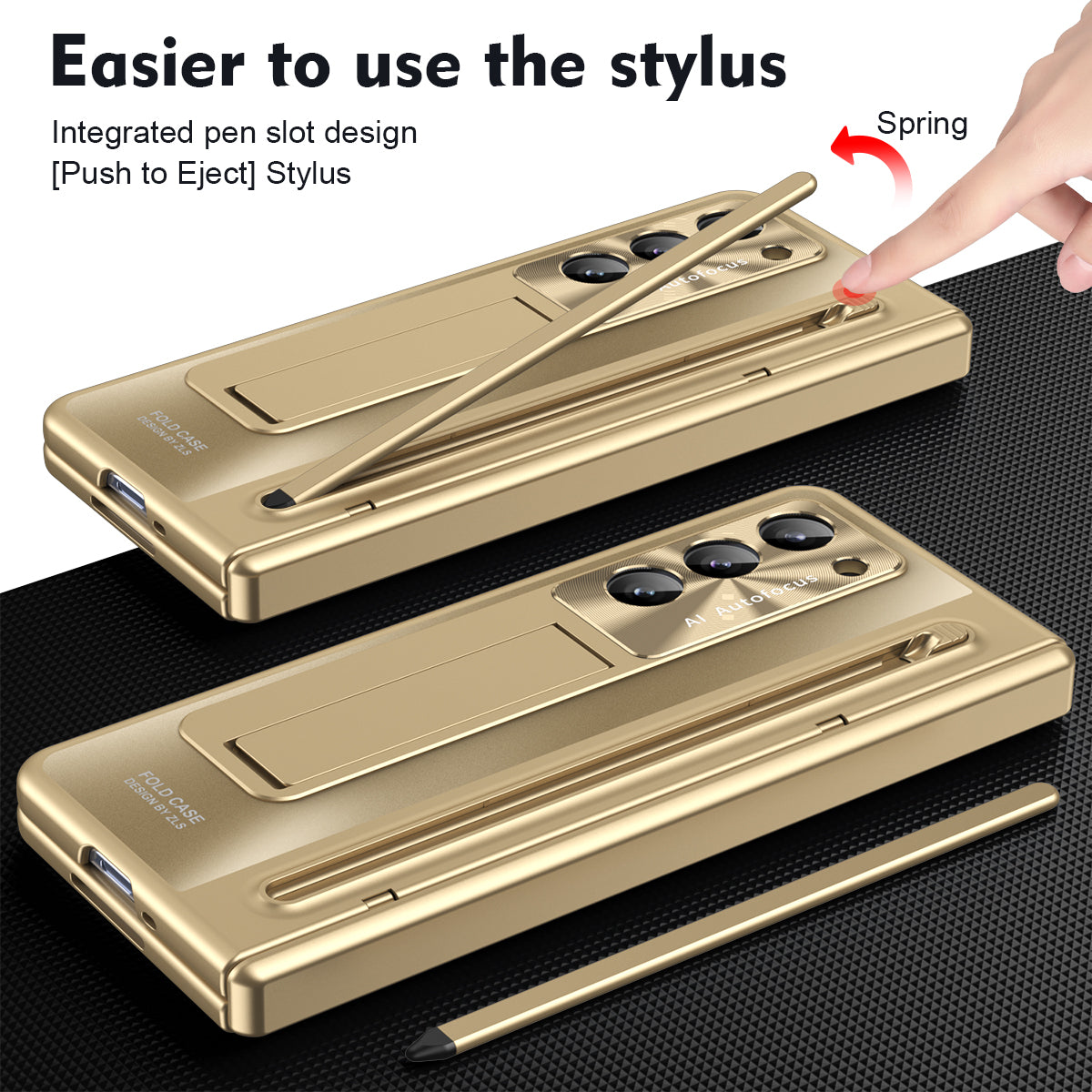 Z Fold Series Hinge Magnetic Kickstand Touch Pen Case