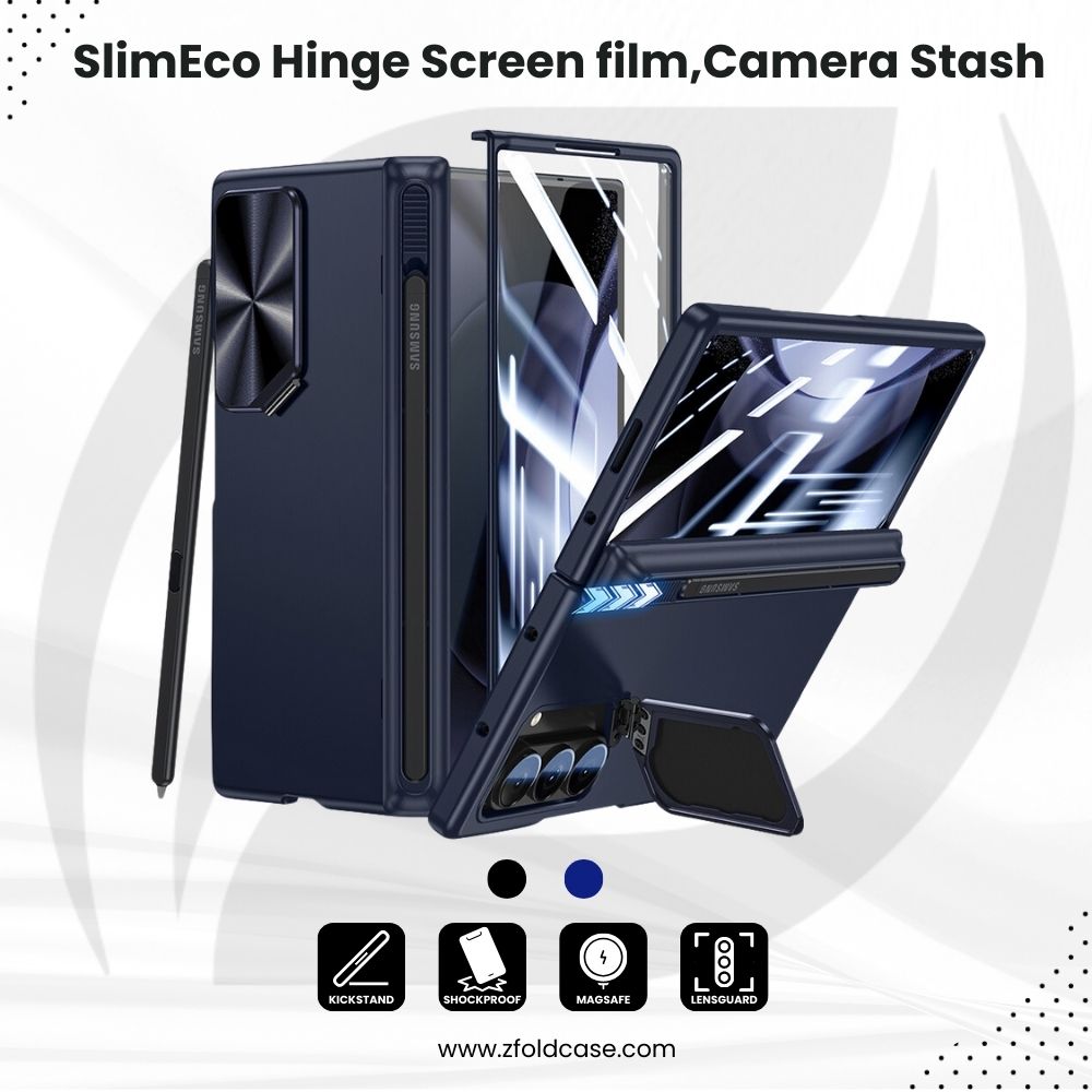 Hinge Slim Pen Slot Case, Screen Film, Kickstand, Camera Cover for Z Fold 6