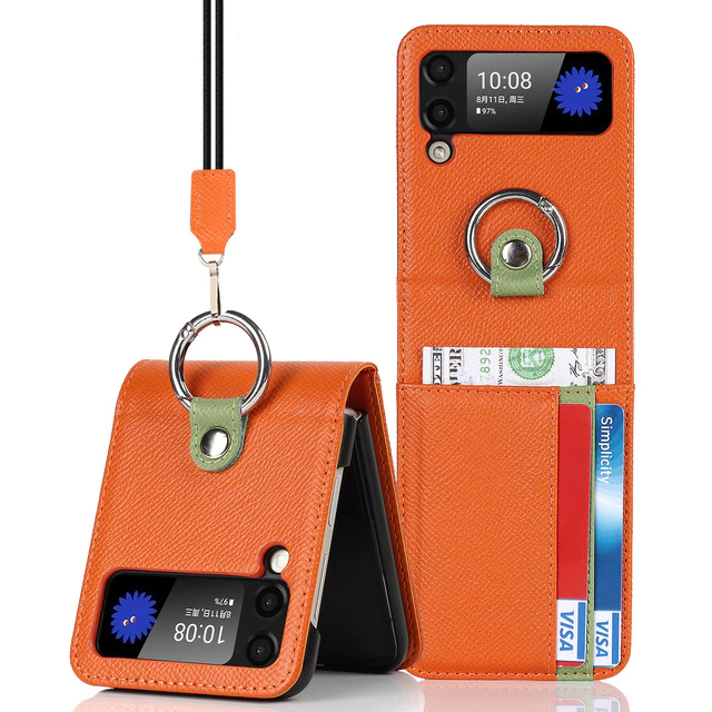Luxury Leather Ring Case - Z Flip series