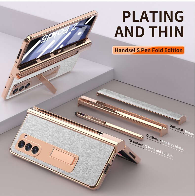 Leather Kickstand Pen Slot Case +FREE PEN - Z Fold 5