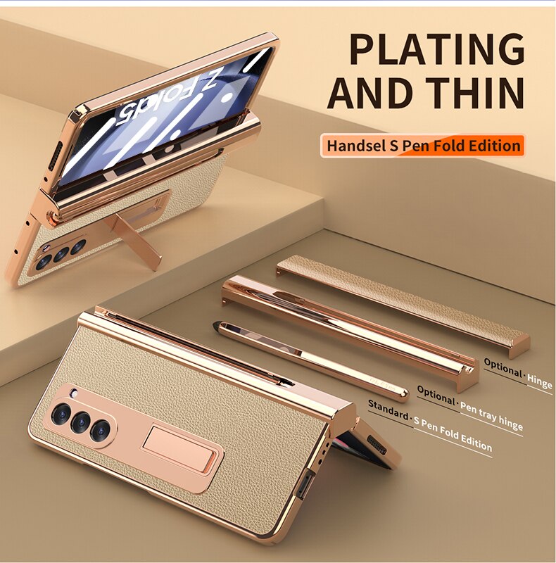 Leather Kickstand Pen Slot Case +FREE PEN - Z Fold 5