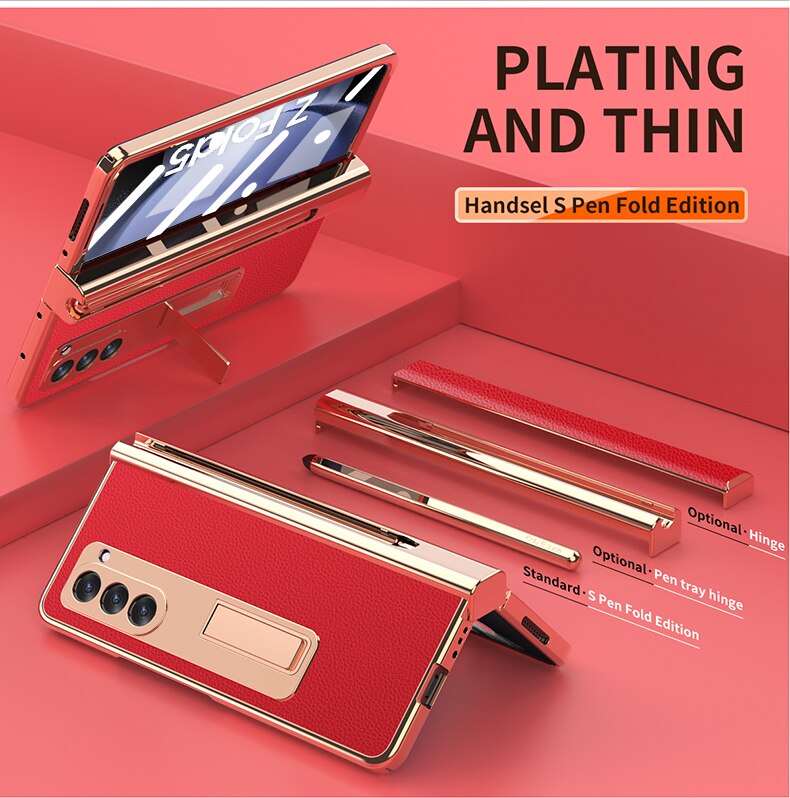 Leather Kickstand Pen Slot Case +FREE PEN - Z Fold 5