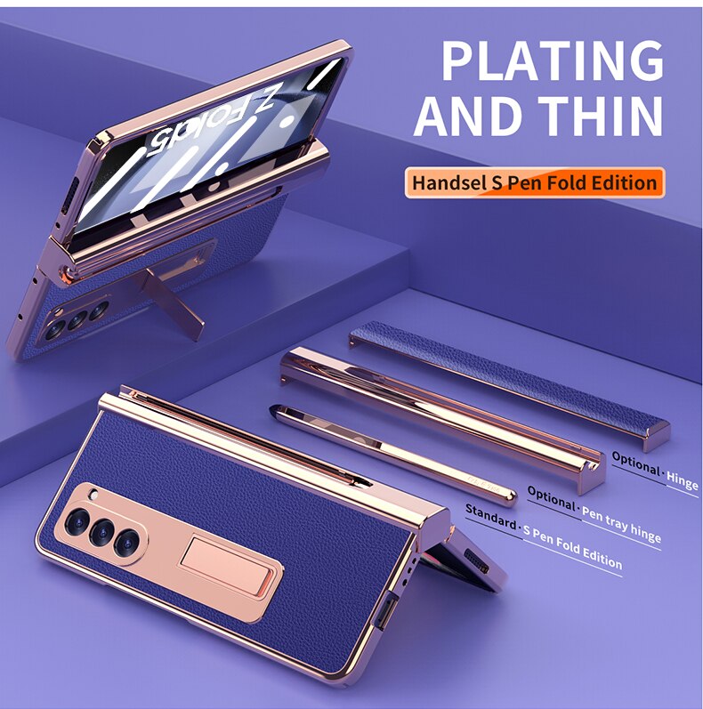 Leather Kickstand Pen Slot Case +FREE PEN - Z Fold 5