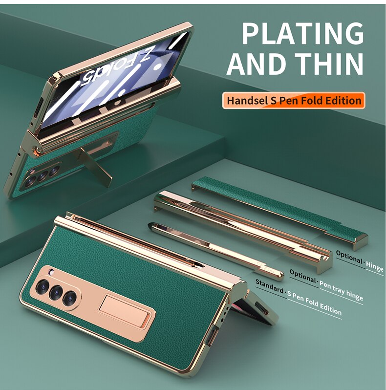 Leather Kickstand Pen Slot Case +FREE PEN - Z Fold 5