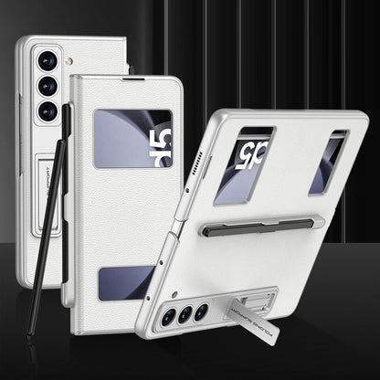 All-in-One Luxury Z Fold Leather Case: Stylus, Stand & Hinge