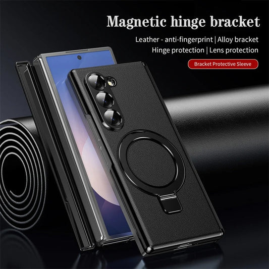 LuxMag Fold – Leather MagSafe Case with Hinge & Screen Protection