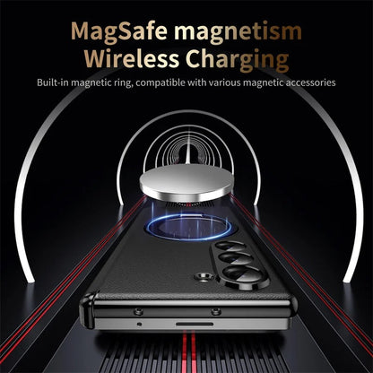 LuxMag Fold – Leather MagSafe Case with Hinge & Screen Protection