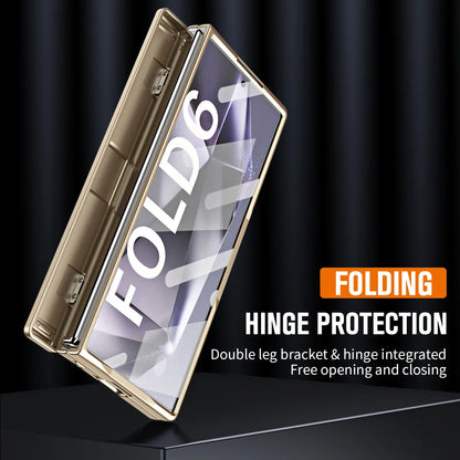 Z Fold 6 Hinge Shockproof Case with Double Kickstand & Screen Film