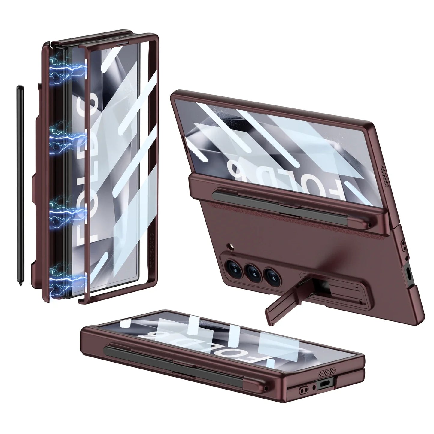 Z Fold 6 360° Hinge Case with Screen Film, Pen Slot & Kickstand 2.0
