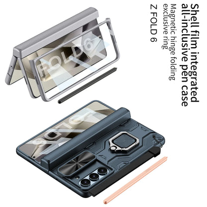 Shockproof 360° Z Fold 6 Case - Hinge, Camera Slide, Screen, Ring & Strap