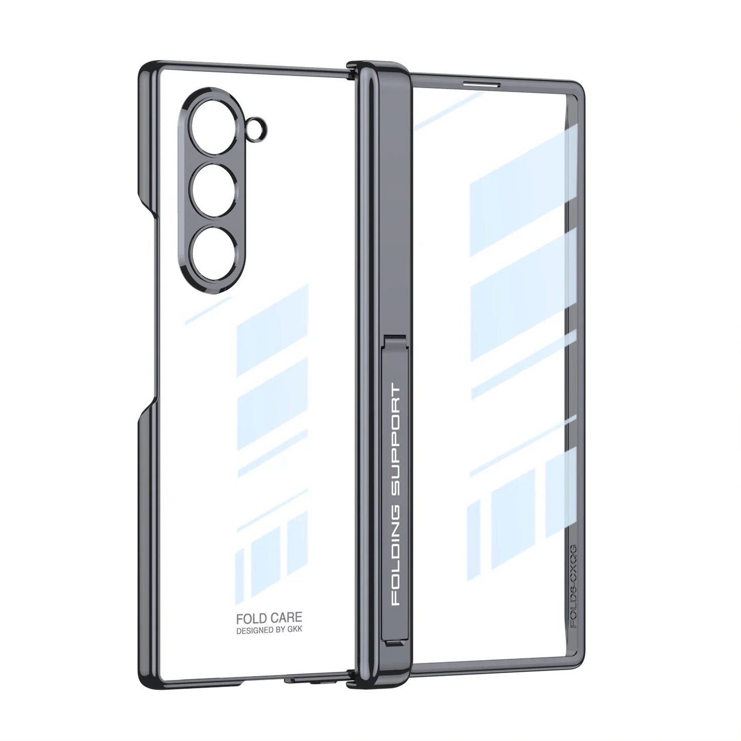 Z Fold 6 Transparent Magnetic Case with Hinge Protection & Kickstand