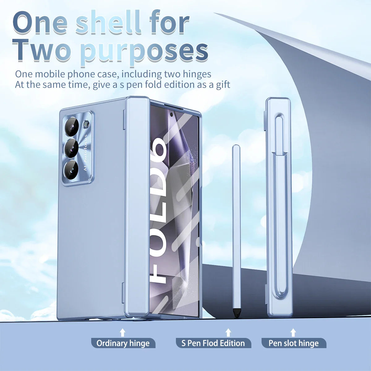 Z Fold 6 Hinge Metal Camera Protection Case with Touch Pen