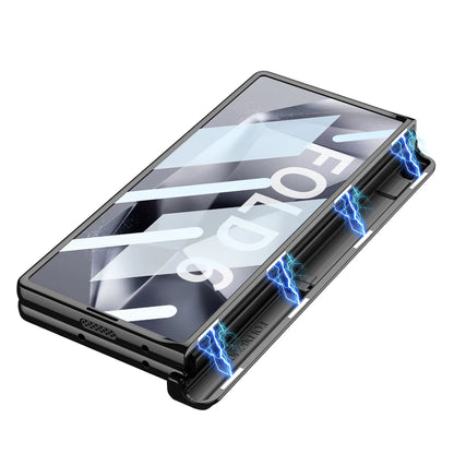Z Fold 6 Transparent Magnetic Case with Hinge Protection & Kickstand
