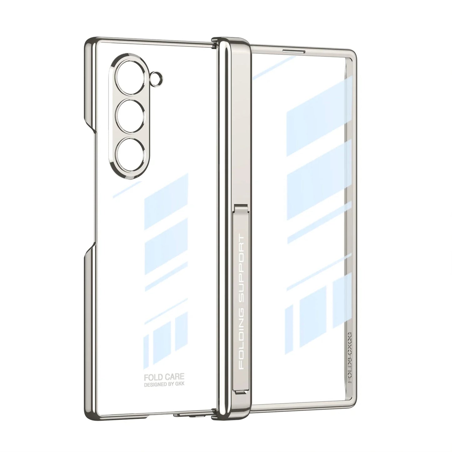 Z Fold 6 Transparent Magnetic Case with Hinge Protection & Kickstand