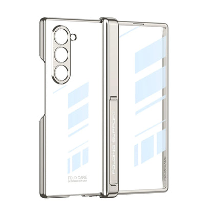 Z Fold 6 Transparent Magnetic Case with Hinge Protection & Kickstand