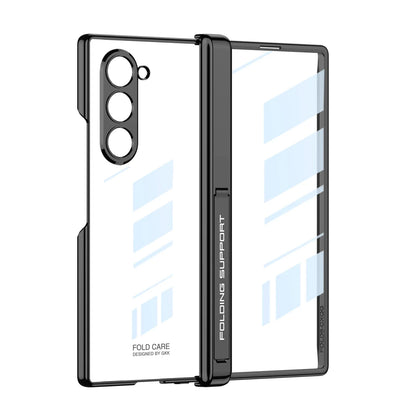 Z Fold 6 Transparent Magnetic Case with Hinge Protection & Kickstand